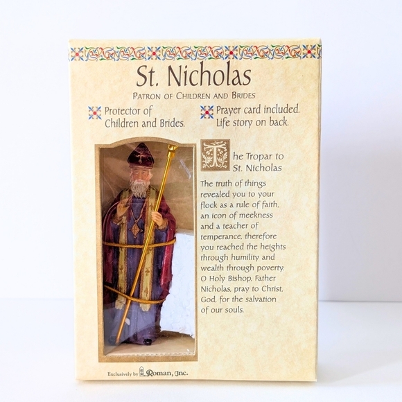 St. Nicholas Figurine with Prayer Card - Picture 1 of 3